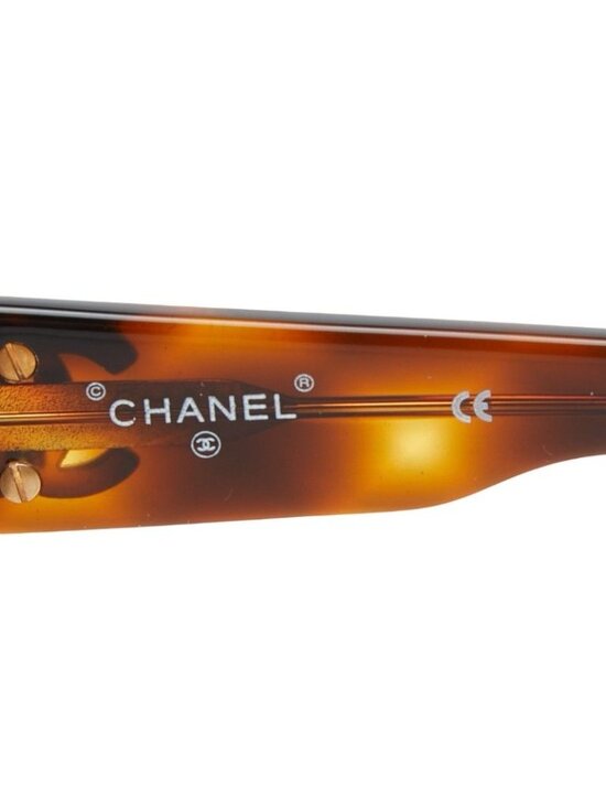 Chanel CC Logo Sunglasses Brown Acetate 1- Eyewear main image 7